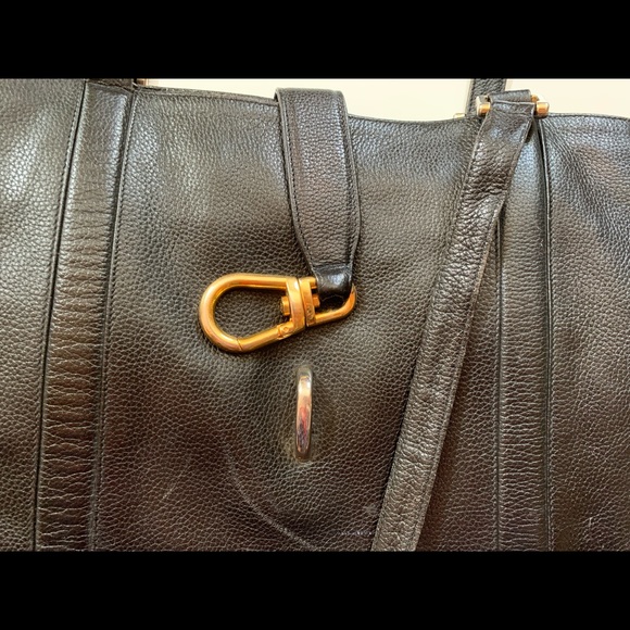 Auth vintage Cole Haan black leather tote Italy - Picture 13 of 15